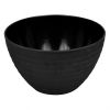 Black Melamine Ripple Large Pot 250x250x150mm 4.5 liter TB1555